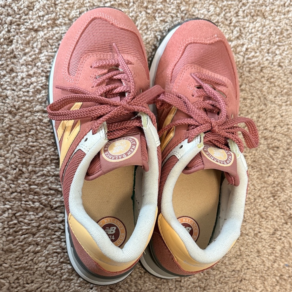 New Balance Women's Pink and Yellow Athletic Shoes